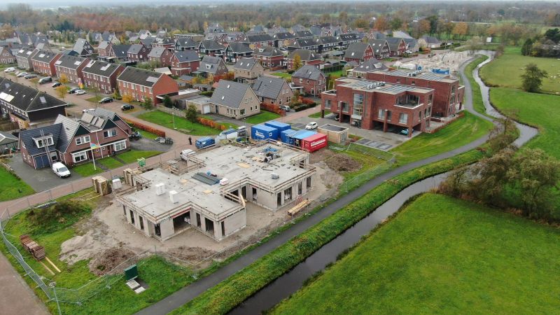 Oldekerk op grote hoogte